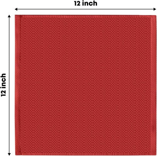 Artoid Mode 100% Cotton Dark Red Kitchen Dish Cloths - Ultra Soft & Absorbent | Set of 6, 12x12 Inch
