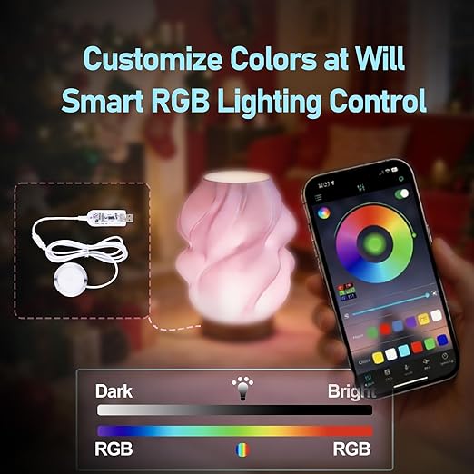 5Pack LED Lamp Kit 001 App Control for Bambu Lab 3D Printing, USB RGB LED Round Light with APP Cluster Control, DIY Lamp Making Kit for Craft Projects, Music Sync, 16M Colors, Memory Function (5)