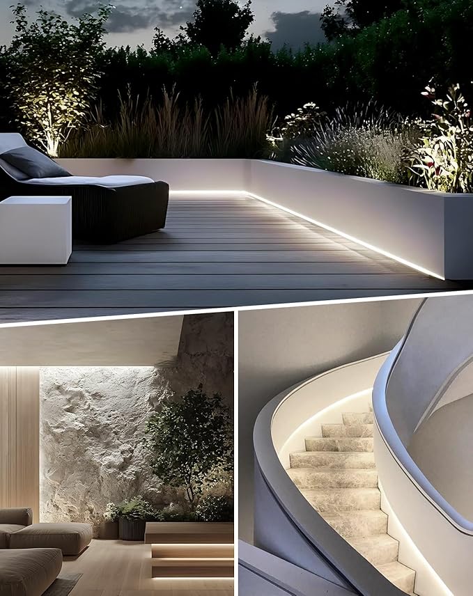 Shine Decor LED Neon Rope Lights AC 120V, Expandable & Cuttable 120LEDs/M Bright Strip Lighting, ETL Cold-Resistant & IP65 Waterproof for Indoor Outdoor, 8x16mm, 6300K Cool White, 98.4ft
