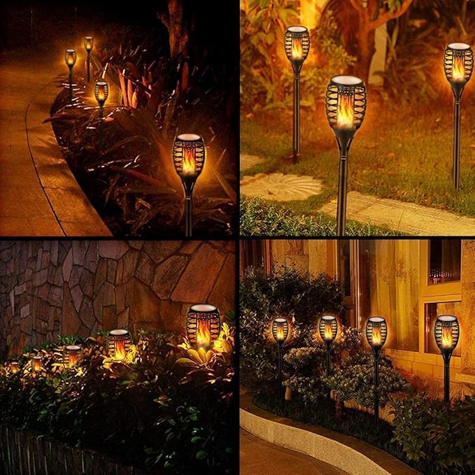 LUYE Low Voltage Torch Landscape Lights 12V Outdoor Wired LED Torches Pathway Lights IP65 Waterproof Flickering Flame Torch Light Low Voltage Landscape Lighting Christmas Decoration Light (6Pack)