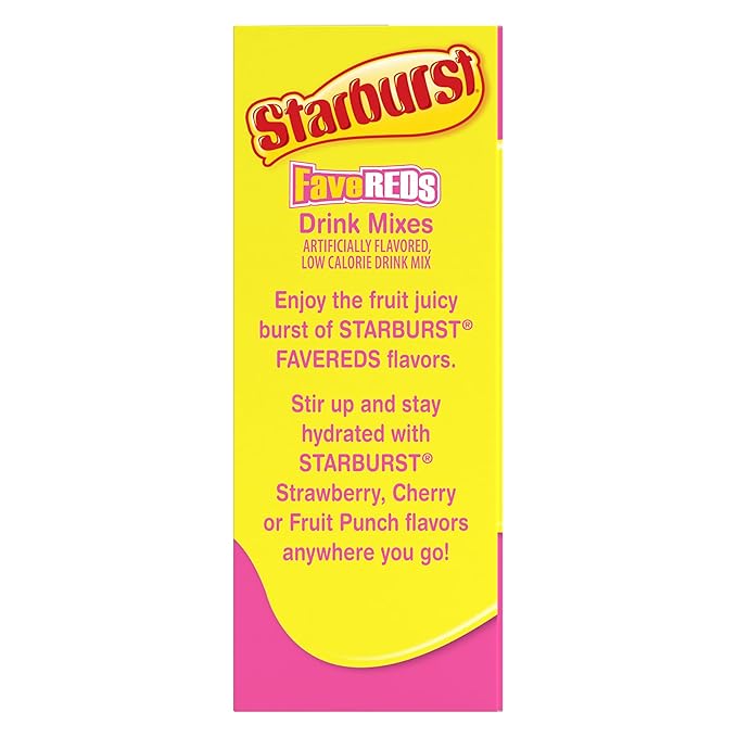SINGLES TO GO! Starburst Variety Pack, Watertok Powdered Drink Mix, Includes 3 Flavors, Strawberry, Cherry And Fruit Punch 1 Box (30 Servings)