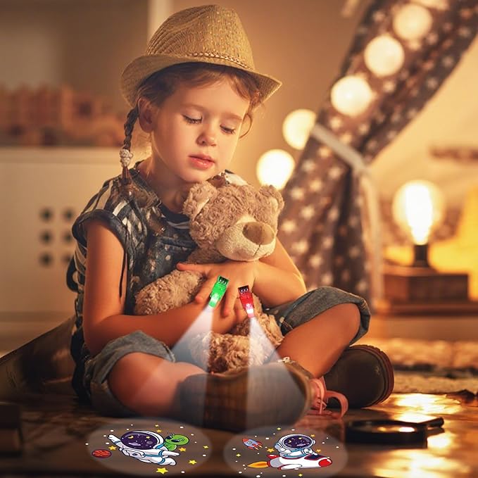 36Pcs Outer Space LED Finger Lights Space Party Favors Glow in the Dark Light Up Finger Lights Galaxy Themed Toys Bulk for Astronaut Birthday Party Goodie Bag Stuffer Birthday Gifts Classroom Prize