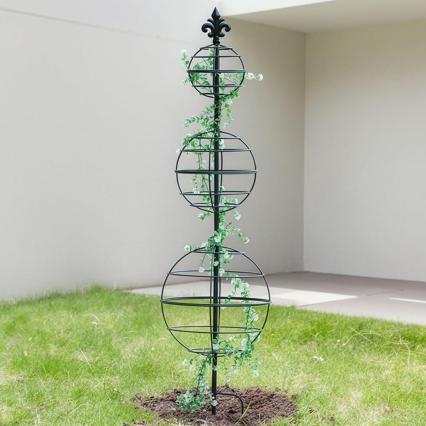 GOOOXIM Obelisk Trellis - Elegant 49.5 x 12 Inch Metal Climbing Plant Support for Outdoor Roses, Potted Vines, and Flower Gardens - Perfect Decorative Accent for Home and Garden Decor