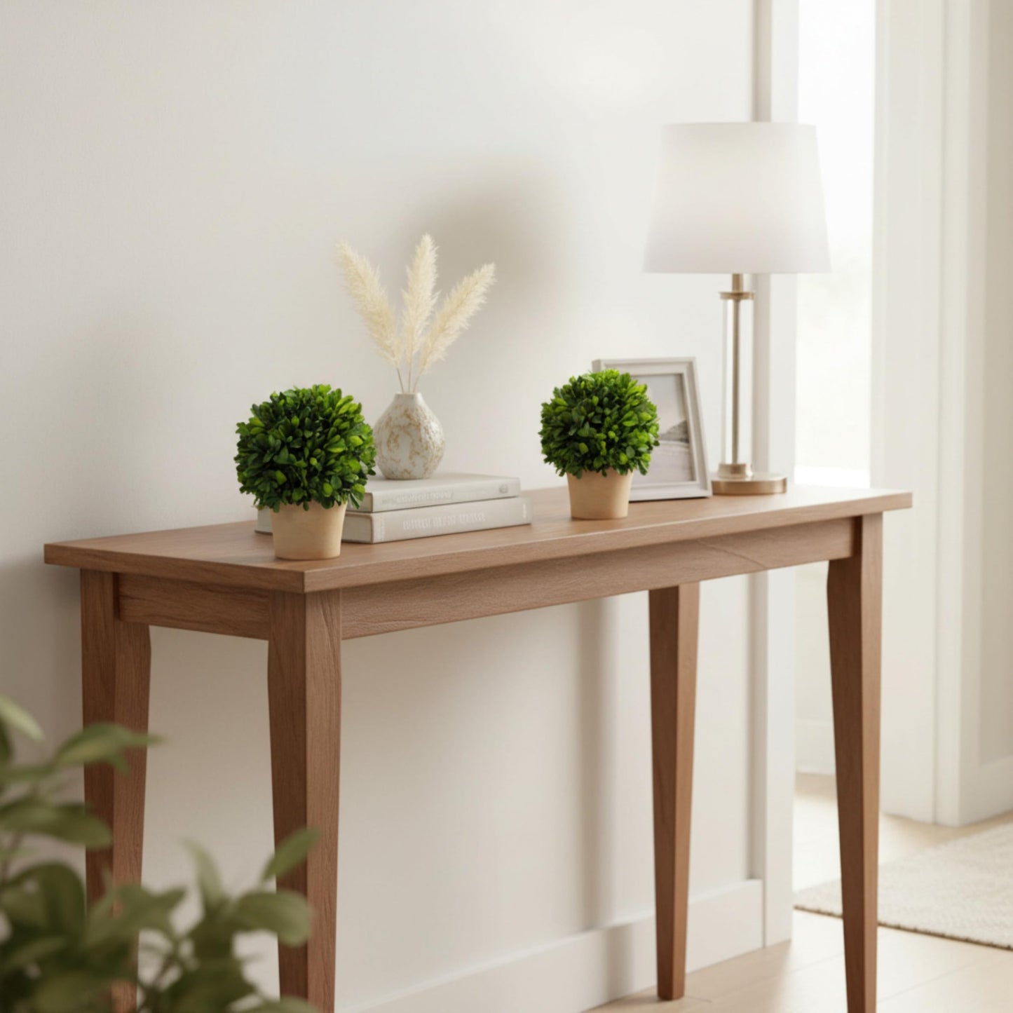 Shine Company Real Preserved Boxwood Ball Topiary in Terracotta Pot (8" Tall/6" Wide, Set of 2)