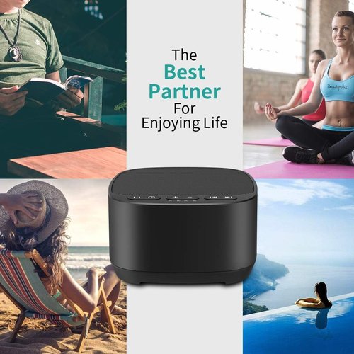 Magicteam White Noise Machine - 40 Soothing Sounds, Memory Function & Sleep Timer | Black