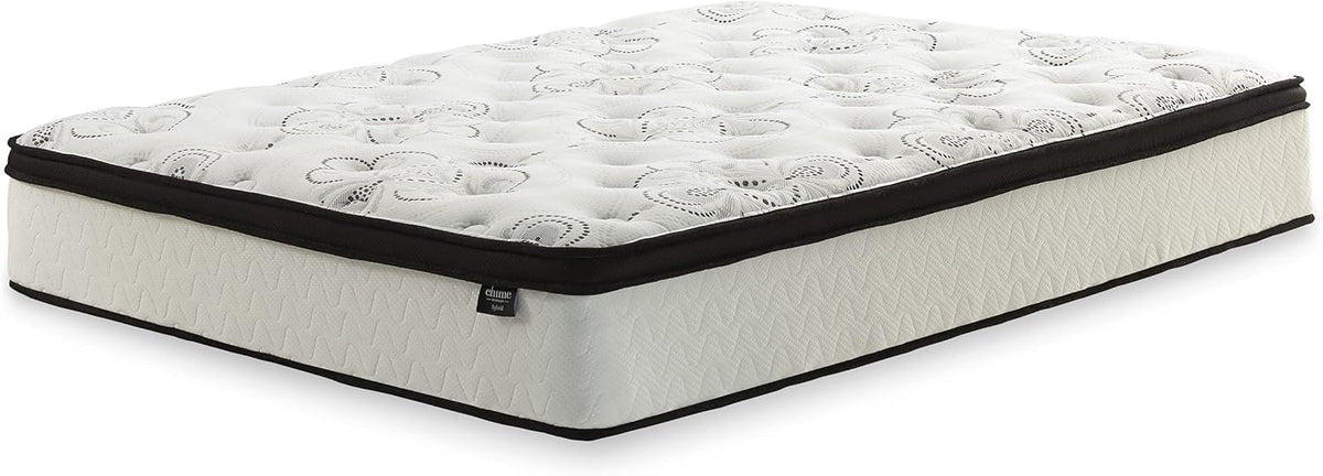 Signature Design by Ashley Chime 12-Inch Queen Hybrid Innerspring Mattress - Ultra Plush Gel Memory Foam for Lumbar Support