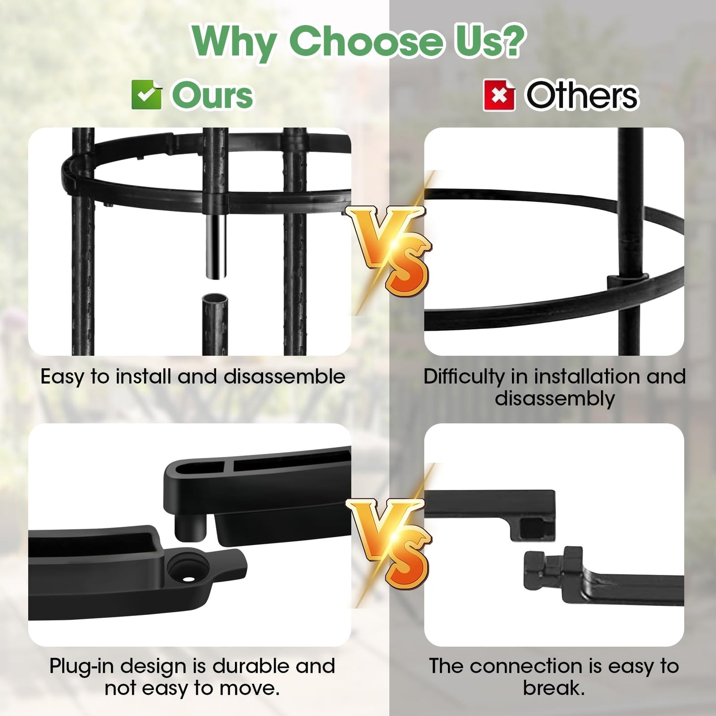 Tower Obelisk Garden Trellis for Climbing Plant,6.2FT/74.4" Rustproof Metal Potted Plant Climbing Support for Indoor Outdoor Flowers Vegetable Fruits Vines Support (2Pcs)