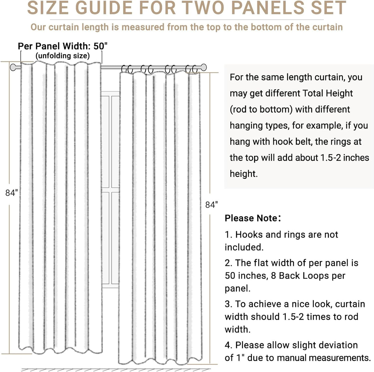 Skiennix 100% Blackout Linen Curtains - Thermal Insulated Drapes for Bedroom | 84" Long, Burnt Orange, 2 Panels Set