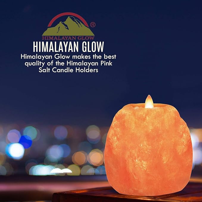 Himalayan Glow Candle Holders, Hand Crafted Himalayan Salt Candle Holder – 4 Pack