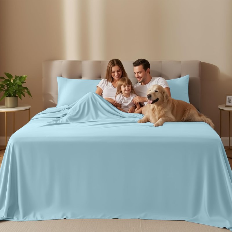 Utopia Bedding Twin Sheet Set – 3 Piece Bed Sheets for Twin Size Bed, Soft and Breathable Microfiber, Includes 1 Fitted Sheet, 1 Flat Sheet and 1 Pillowcase – Oeko Tex (Ice Blue)
