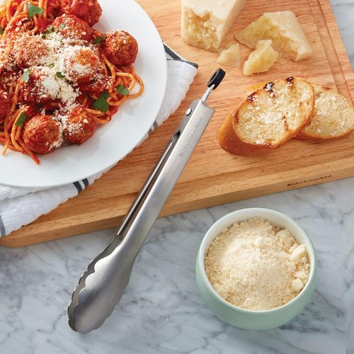 KitchenAid Stainless Steel Serving Tongs - 9 Inch with Secure Closing Lock & Hang Hook