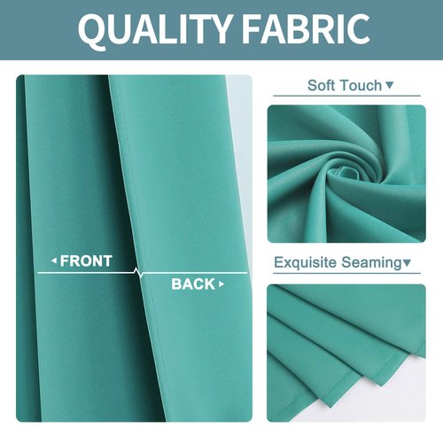 ChrisDowa Grommet Room Darkening Curtains for Bedroom and Living Room - 2 Panels Set Thermal Insulated Blackout Curtains (Teal, 38W x 45L)