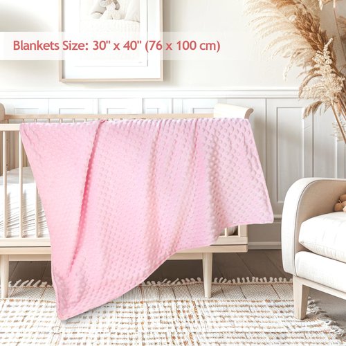 Man Fai Sky Baby Blanket for Girls, Soft Toddler Blanket 30 x 40 Inch, Newborn Blankets for Nursery, Stroller, Toddler Bed, Carseat, Double Layer, Pink