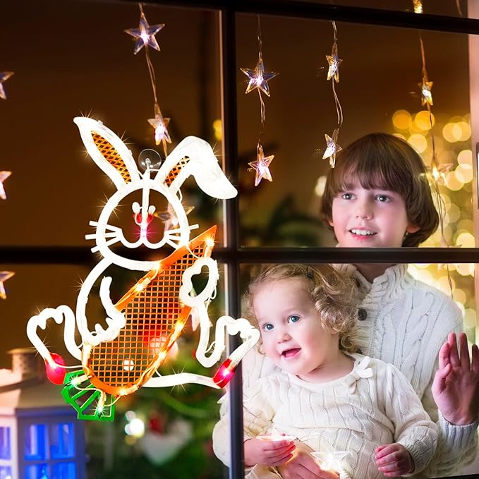 LAMPHOME 17 Inch Lighted Easter Bunny Rabbit Spring Window Silhouette