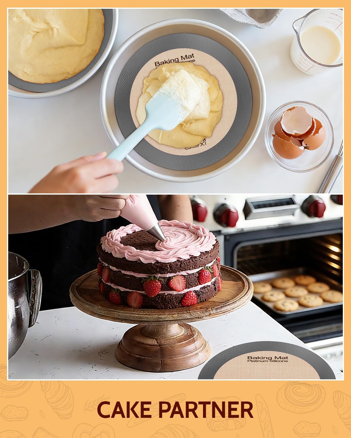 Sopito Silicone Baking Mat - Non-Stick, Food Safe & Reusable | 5-Piece Set for Half & Quarter Sheet Trays, Grey