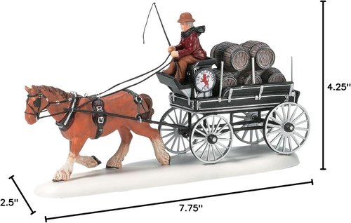 Department 56 - Dickens' Village Red Lion Pub Horse-Drawn Beer Wagon Figurine | 4.25 Inch, Multicolor