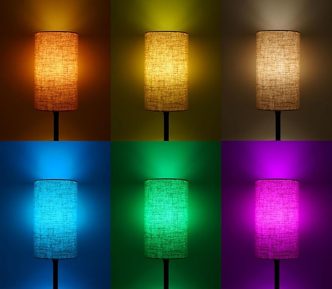 Smart Table Lamp Work with HomeKit, Siri, Alexa, Google Assistant, Smart Beside Nightstand Lamp with AC Outlet & USB A+C Charging Ports, Ambiance Color Changing Bed Table Lamp for Bedroom