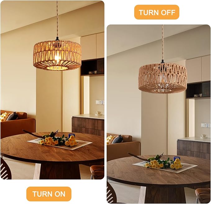 Industrial 15ft Pendant Light Cord -Plug in Hanging Light Fixture, 15FT Farmhouse Pendant Lamp Lights with Switch Cord for Kitchen Island Bedroom Living Room