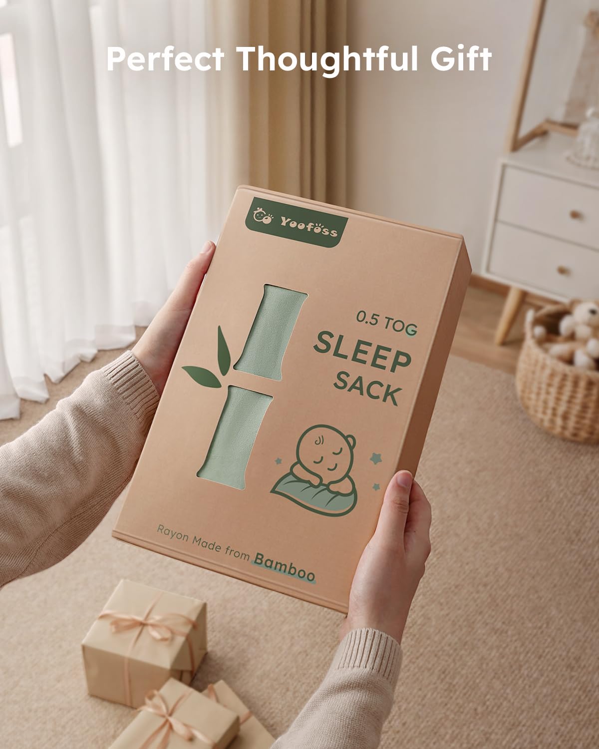 Yoofoss Baby Sleep Sack | Rayon Made from Bamboo | Super Soft 2-Way Zipper | 12-18 Months | Blue & Green