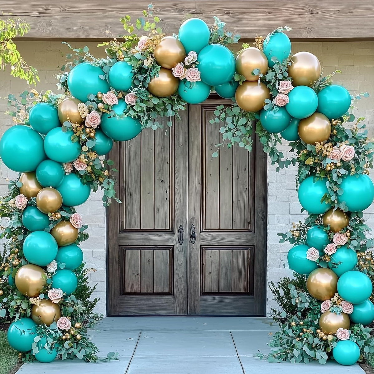 RUBFAC Teal Blue Balloons - 129-Piece Latex Garland Set for Birthday, Wedding & Baby Showers | 5-18 Inch Sizes