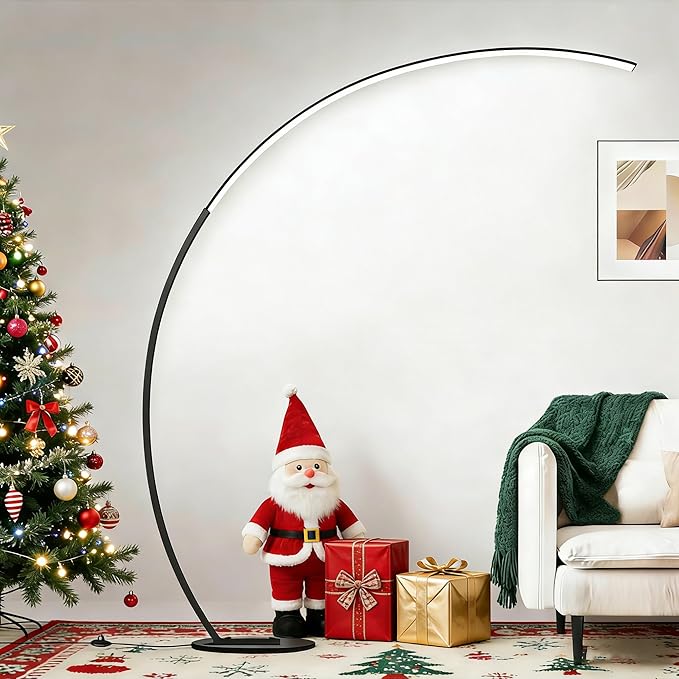 【Upgraded】Dimmable Floor Lamp with 3 Color Temperatures, Ultra Bright 2000LM Arc Floor Lamps for Living Room, Modern Standing Tall Lamp with Remote Control Reading Floor Lamp for Bedroom Office