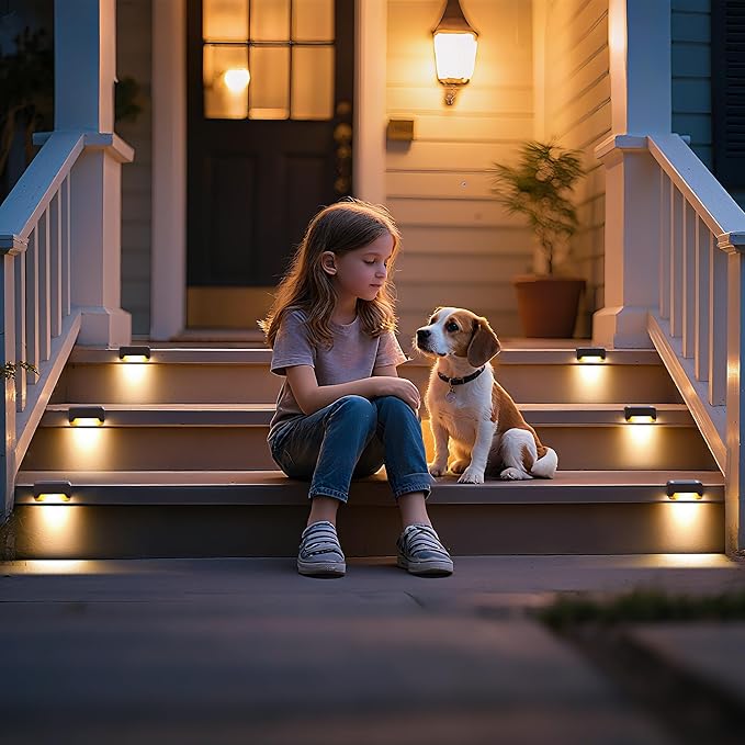 SOLPEX Solar Deck Lights, Solar Step Lights for Outside Waterproof Led Stair Light for Outdoor Fence, Balcony, Patio, Railing, Front Porch, Yard and Pathway(20pack Warm White)