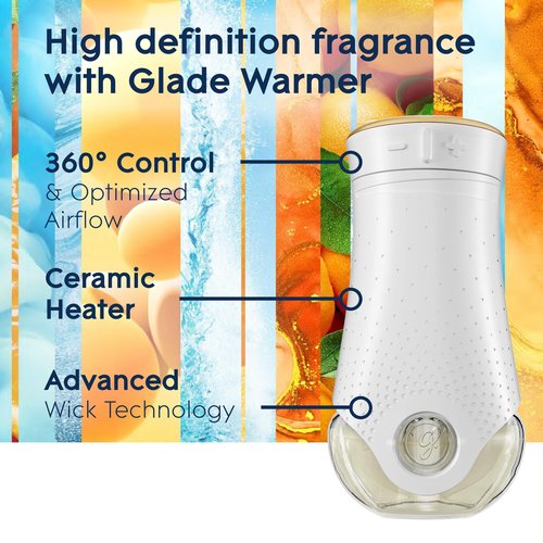 Glade PlugIns Refills Air Freshener,Coastal Sunshine Citrus, Scented and Essential Oils for Home and Bathroom, 0.67 Fl Oz, 5 Count
