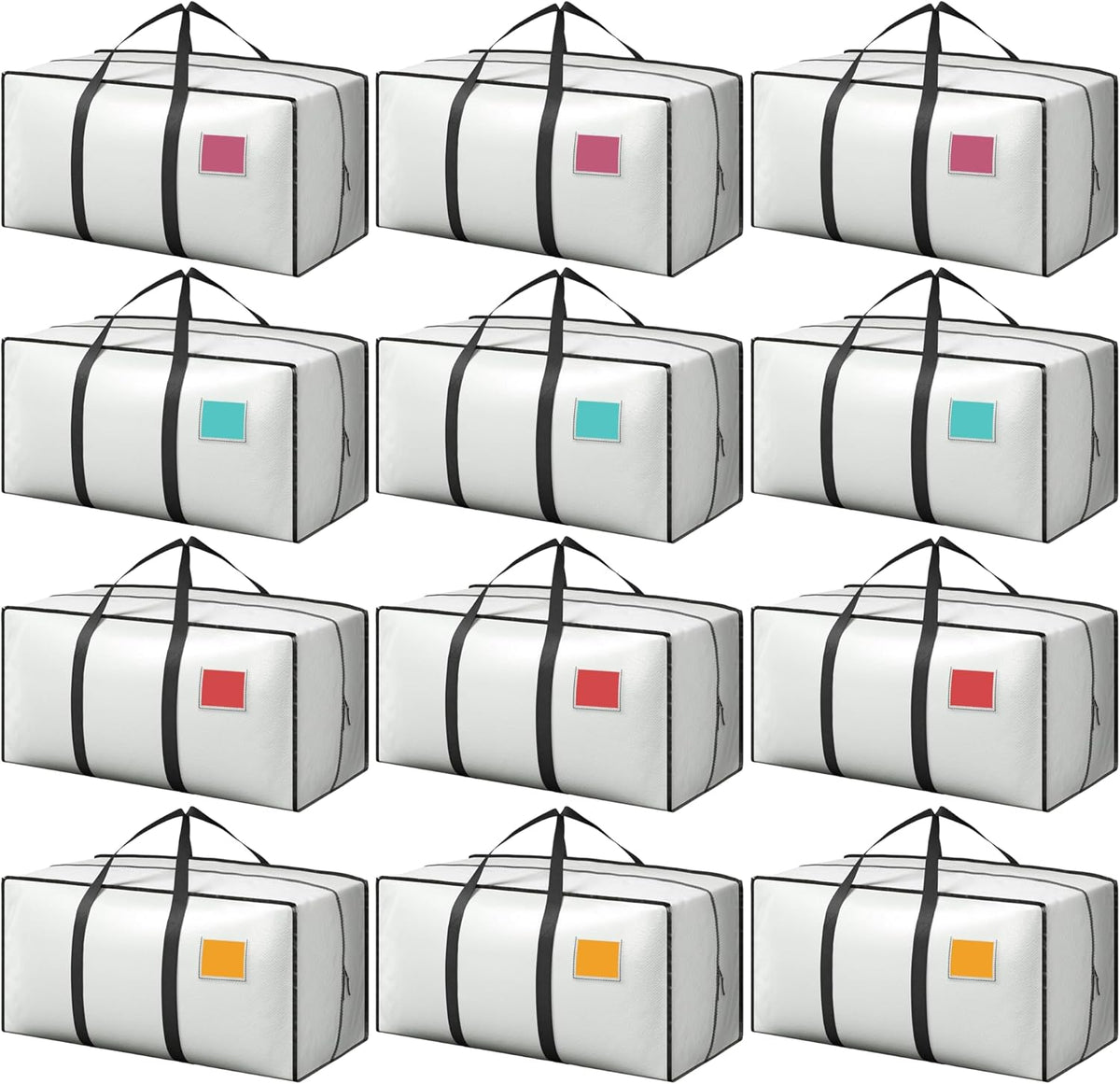 Skiennix 12 Pack Moving Bags - Extra Large 93L Heavy Duty Waterproof Storage Totes | Ideal for College Dorms & Home Organization