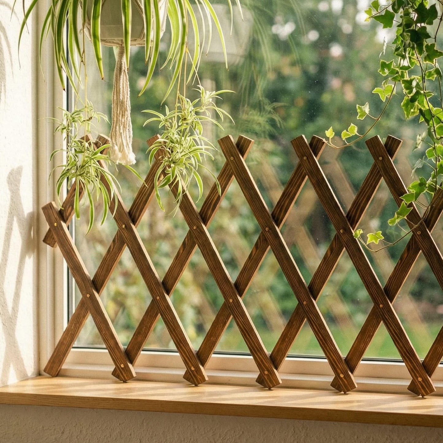 4 PCS Expandable Garden Trellis, 13.1" x 67" Trellis for Climbing Plants Outdoor, Wooden Lattice Fence Wall Panel Lattice Panels for Outside, for Climbing Plants Vine Ivy Rose Cucumbers Clematis(4PC)