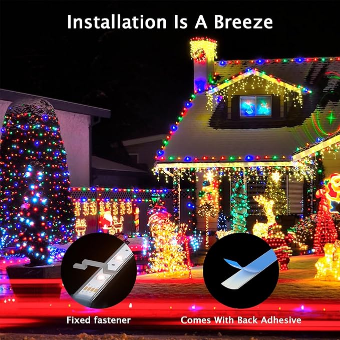 60ft Total (3x20ft) - 3 Pack Solar Light Strip (Four-Color Mixed), 8 Mode with Remote Timer and Auto On/Off, Self-Adhesive Waterproof, Perfect for Yard, Garden, Porch and Sidewalk Decor
