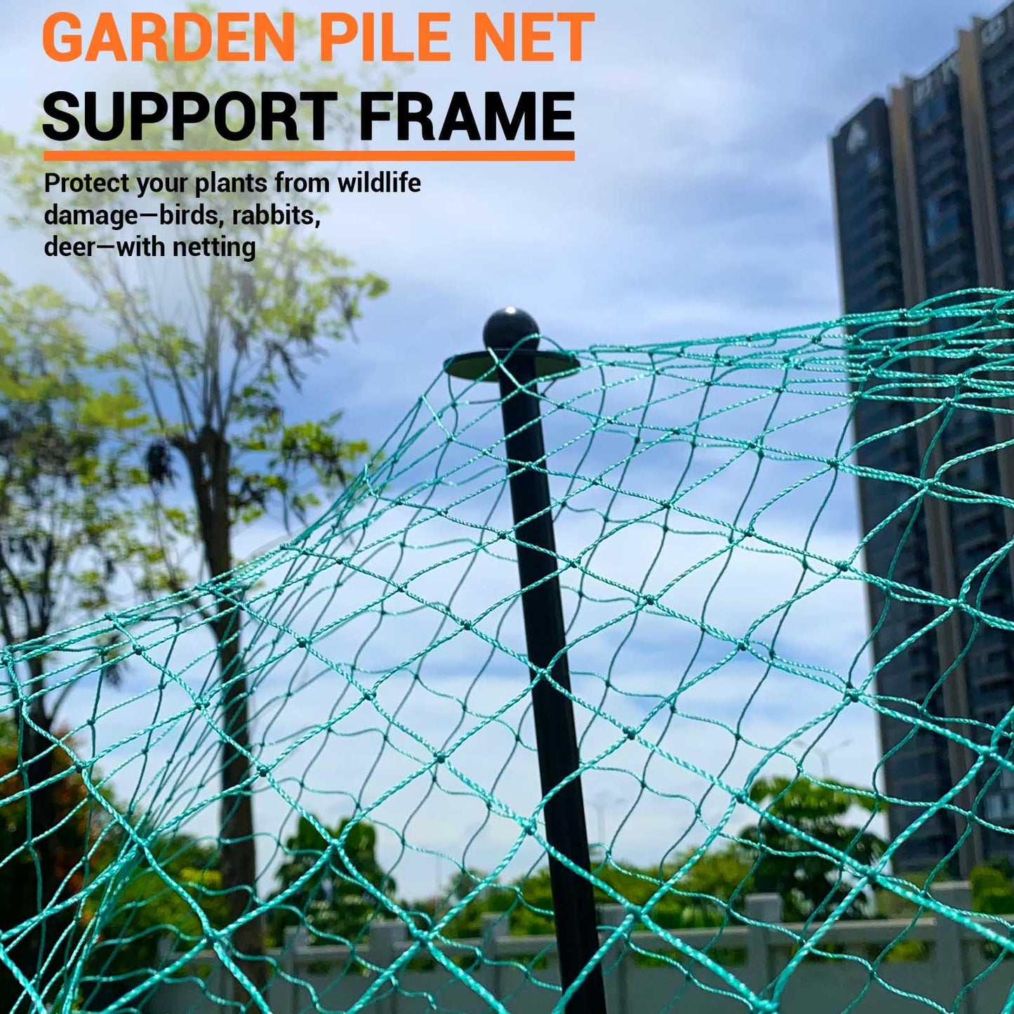 12 Sets Garden Stake Netting Support, Heavy Duty Metal Garden Poles for Netting, Powder Coated Carbon Steel Lawn Plant Support Cage, 72 Inch Garden Fencing Protection Frame