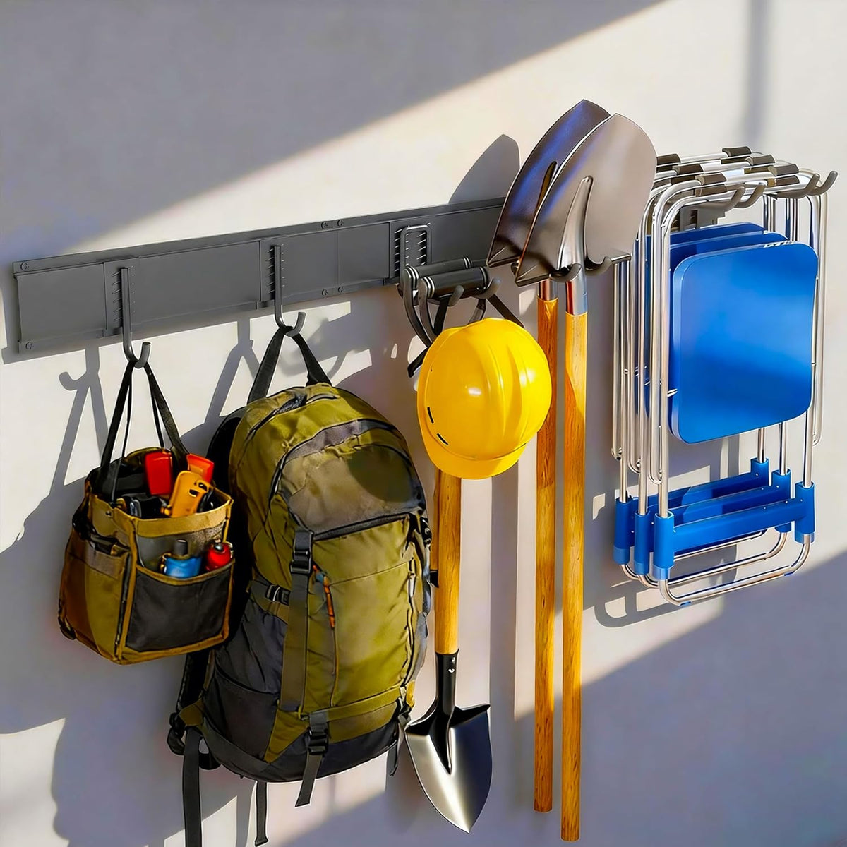Ultrawall Garden Tool Organizer - 48 Inch Heavy Duty Wall Mount for Tools | 400lb Capacity