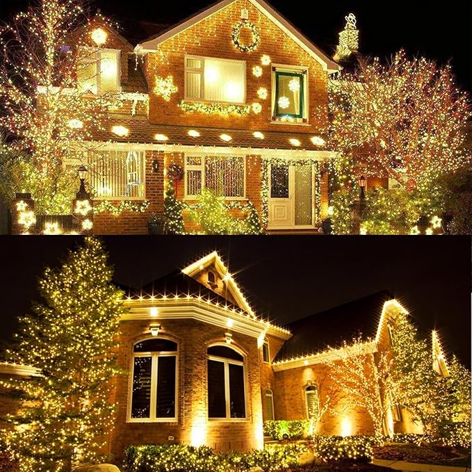 LAMPHOME Yellow Easter Lights, 32.5FT 100 LED Mini String Lights with 16 Light Modes, Yellow Fairy Lights Plug in for Outdoor Xmas Trees Garland Wreath Holiday Easter Decorations