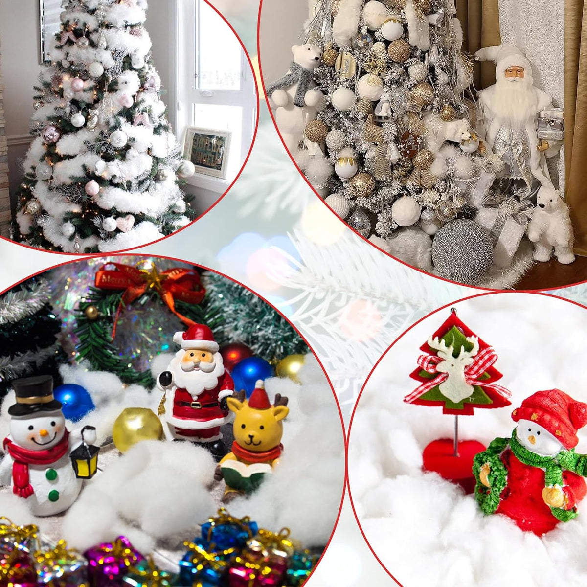 Skiennix 6 Pack Christmas Fake Snow | Fluffy Artificial Snow for Holiday Decor - 420g Indoor Blanket