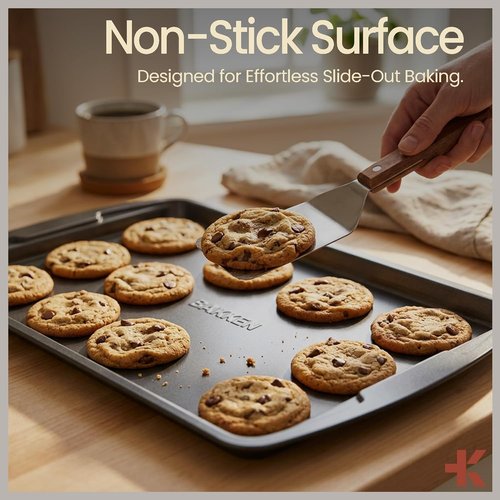 Gray 10-Piece Bakeware Set - Nonstick Carbon Steel Baking Sheets & Pans | Space-Saving, Dishwasher Safe, Oven Safe Up to 450°F