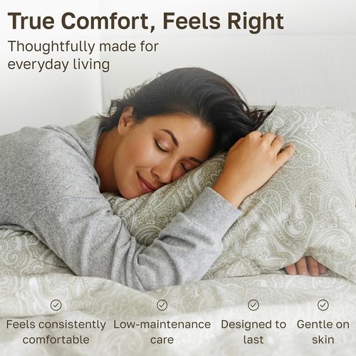 California Design Den 100% Cotton Full Size Sheet Set - 400 TC, Award-Winning Sateen Finish, Deep Pockets, Paisley Beige