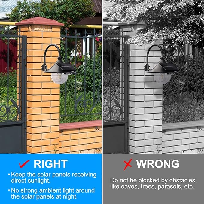 Moodyfei 2 Pack Solar Barn Lights Outdoor: Motion Sensor with 3 Lighting Modes - Wall Mount Vintage Light - Waterproof Sconce for Porch Shed Patio Garden Chicken Coop