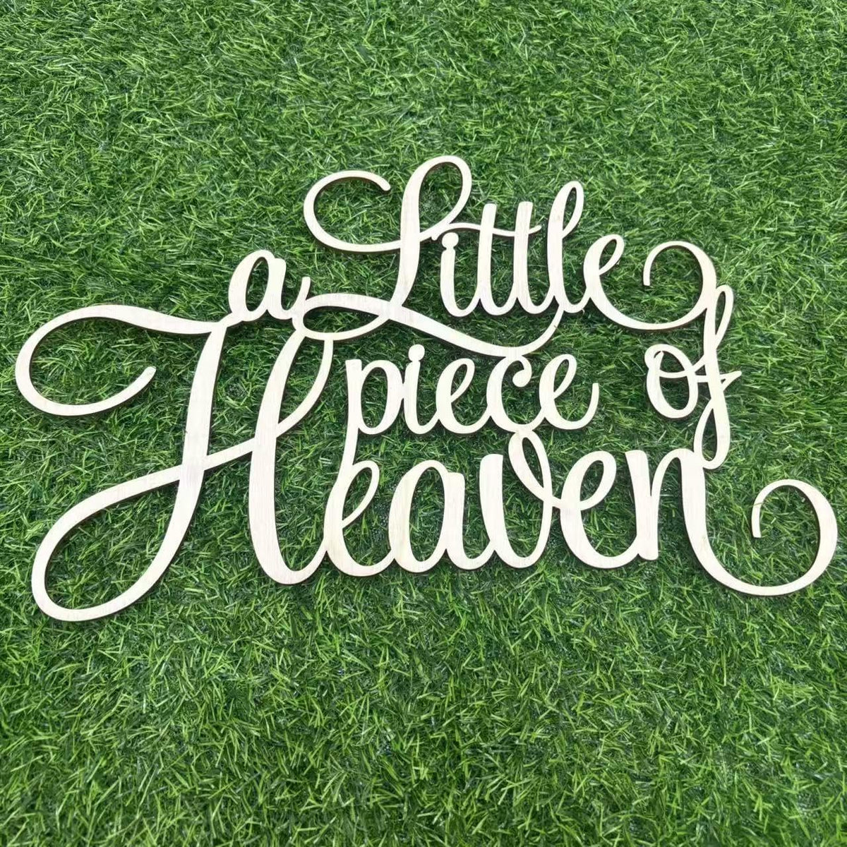 Skiennix Wooden Baby Shower Decorations - A Little Piece of Heaven Theme for Gender Reveal & Birthday Parties