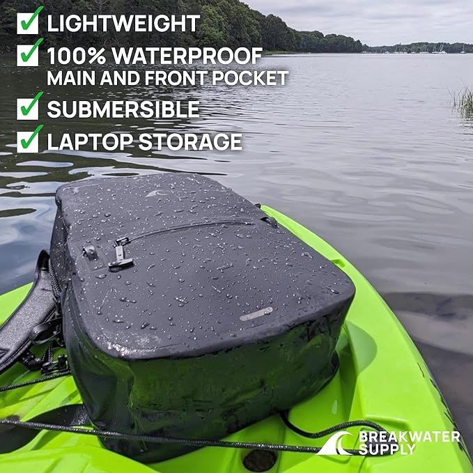 Breakwater Supply™ Waterproof IP68 Submersible Backpack with Airtight Zippers | Laptop Travel Outdoors | Fogland 25L 20L 15L | 100% Waterproof, Submersible, Airtight Zippers, Travel Outdoors