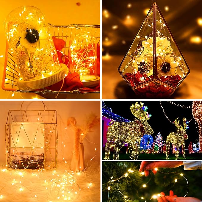 ZGWJ Fairy Lights Battery Operated, 12 Pack Warm White Twinkle String Lights 20 LED 7FT Waterproof for Bedroom Decor, Halloween, Christmas, Party Indoor and Outdoor Decoration
