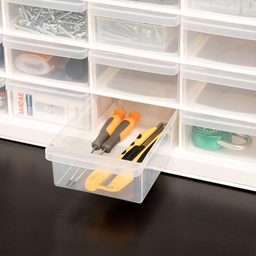 IRIS USA 44-Drawer Storage Cabinet - Stackable Organizer for Screws, Nuts, Bolts & Crafts | White