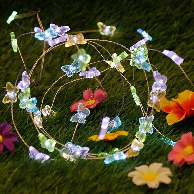 Easter Lights Butterfly Lamp for Girls Bedroom Battery Operated Fairy Lights with Remote Acrylic Butterfly Wall Decor Indoor Party Holiday Home Spring Easter Decorations