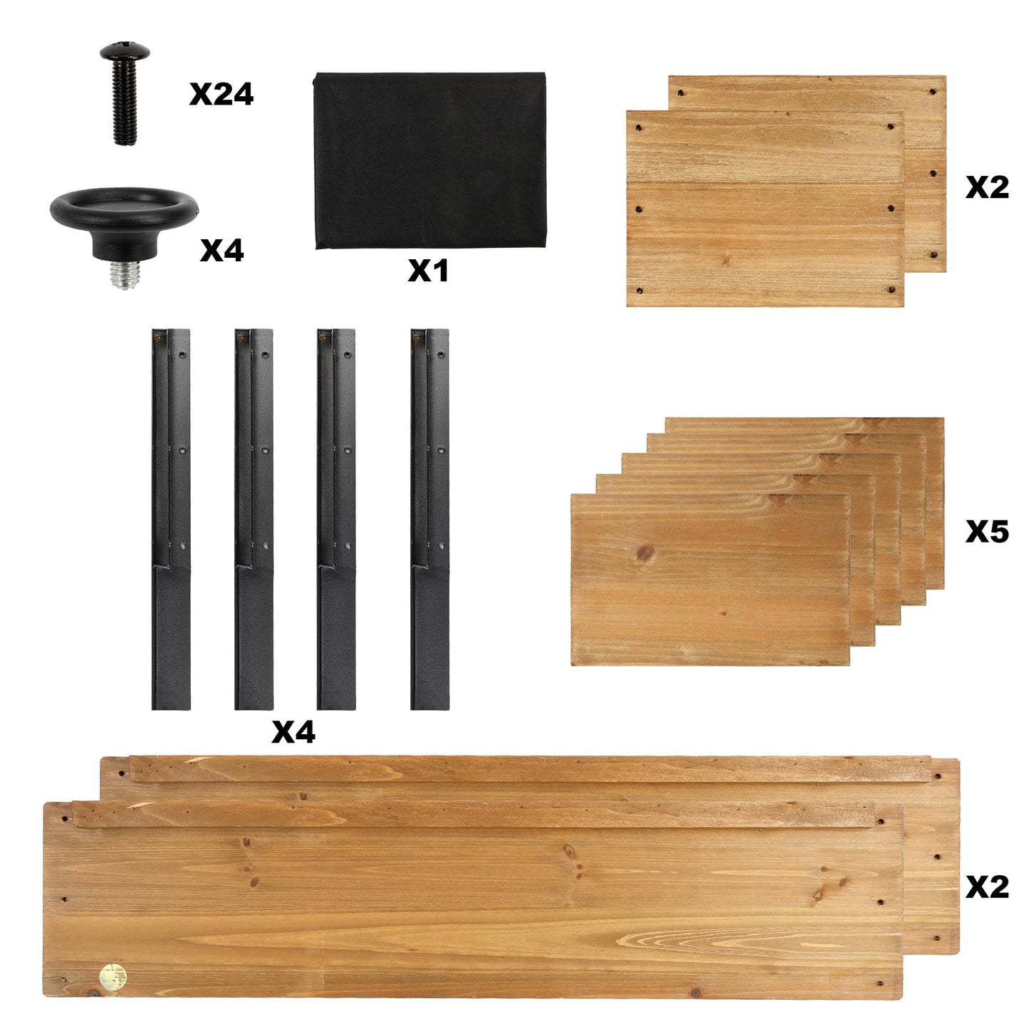 Borsynium Wooden Rectangular Flower Box with Short Iron Legs, Planting Bed for Flowers and Vegetables, Suitable for Garden and Balcony. Dimensions: 19.7x13.9x12.5 inches