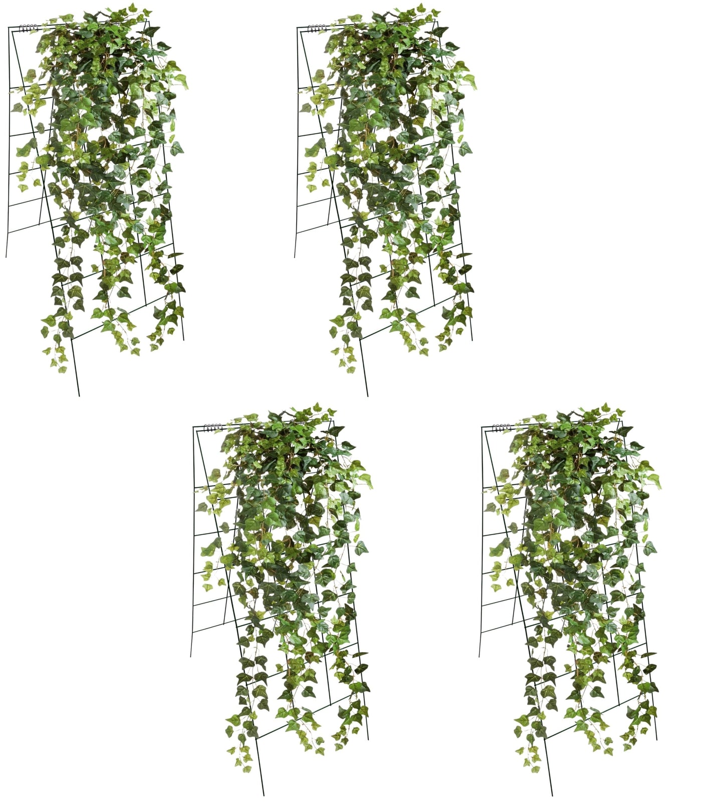Garden Cucumber Trellis A-Frame Folding Plant Trellis 46 Inch by 18 Inch for Climbing Vegetables Flowers Green 4 Pack with Clips and Cable Ties