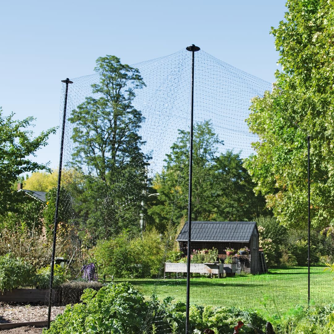 Gardener's Supply Company Garden Stake Netting Support | Heavy Duty Powder Coated Steel Frame for Fencing | Plant & Crop Protection from Wildlife | (Set of 4)