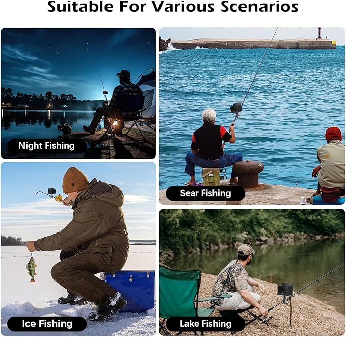 Underwater Fishing Camera 5 Inch, 4K HD IPS Monitor Fish Finder 220° Wide Angle IP68 Waterproof Infrared Night Vision with 98ft Cable, 8000mAh Fishing Camera Gift for Men,Ice Lake Boat River Fishing