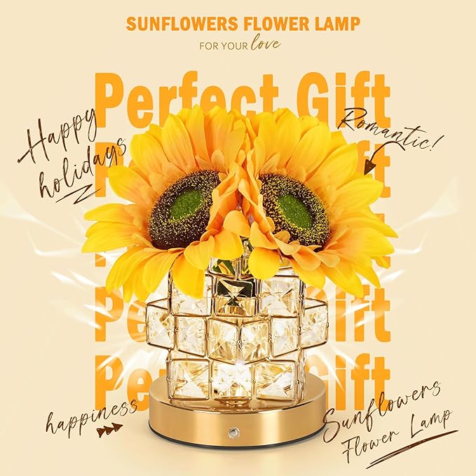 Sunflower Lamp Gifts for Women – Unique Flower Light for Mom, Wife, Daughter, Teacher, Friends – Mother’s Day, Valentine’s, Christmas, Birthday Gifts – Bedroom, Office, Restaurant Decor