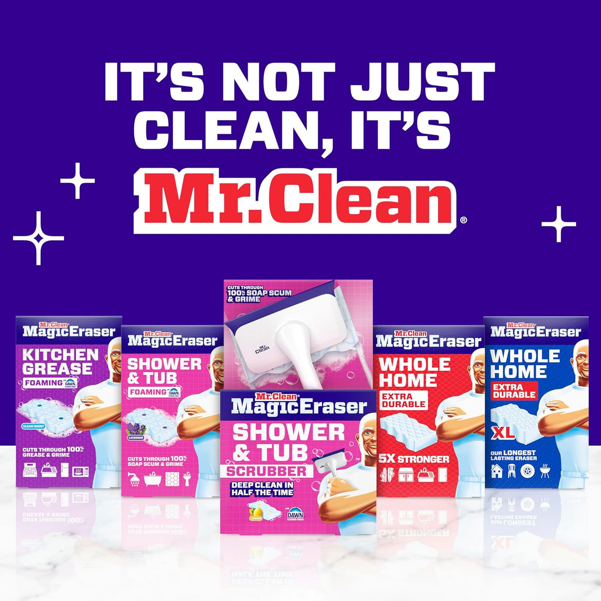 Mr. Clean Magic Eraser - Foaming Sponge with Dawn Cleaning Power for Kitchen Grease | 6 Count