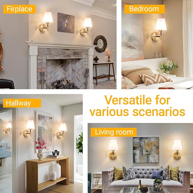 Battery Operated Wall Sconces Set of 2, Wireless Wall Light with 10000mAh RGB Dimmable Magnetic Bulb, Rechargeable Wall Sconce with Remote Control for Bedroom Living Room
