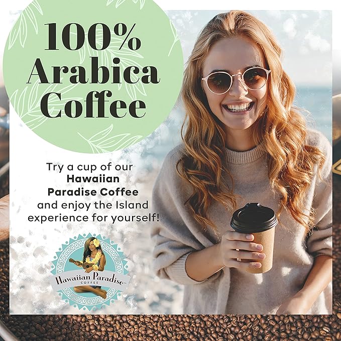 Hawaiian Paradise Coffee Hazelnut Ground Coffee - Premium Rich Flavored Bold Signature Brewed – 100% Arabica Beans (Hawaiian Hazelnut 12oz. Bag Ground)